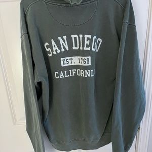 Jake Austin Dark Green "San Diego California Est. 1769" Quarter Zip Pullover, M